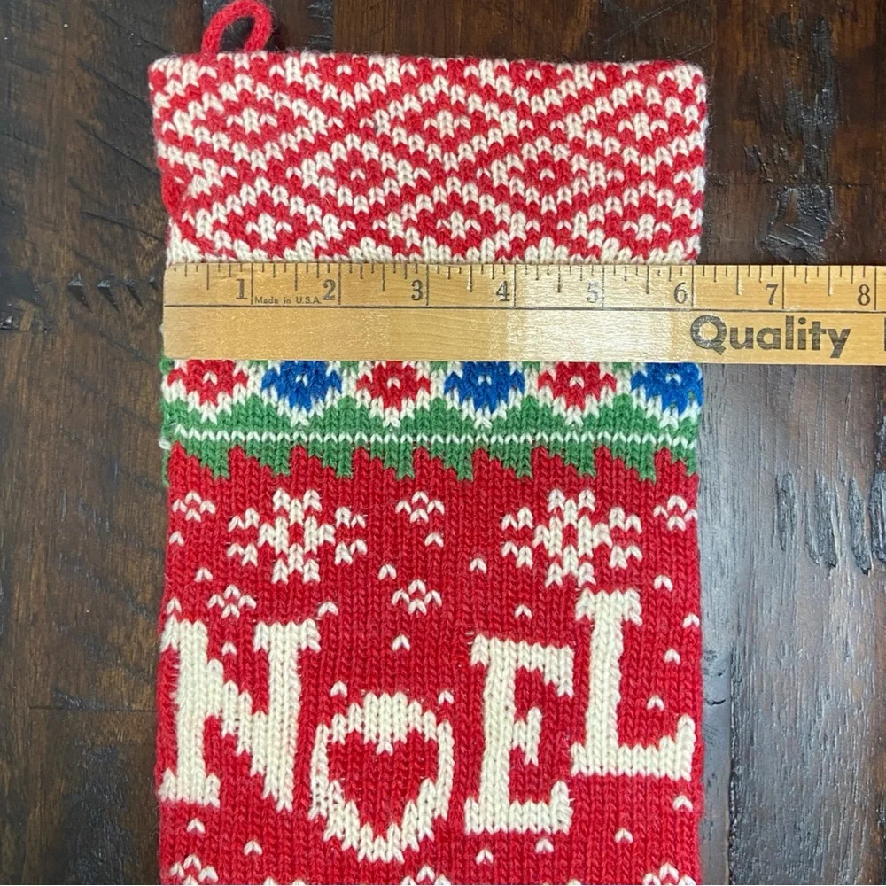 Vintage Noel Sweater Knit Holiday Christmas Stocking